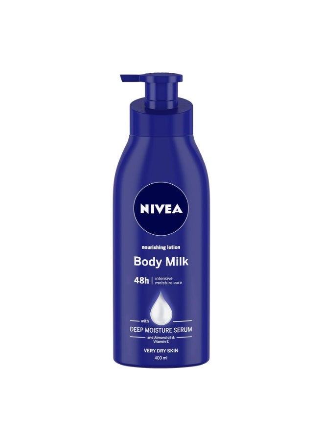 Nivea Body lotion, Nourishing Body Milk with 2x Almond Oil, 400 ml and Nivea Soft Light Moisturizer, Non Sticky Cream, 100 ml - Image 4